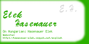 elek hasenauer business card